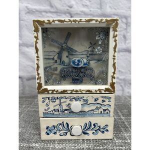 Windmill Music Jewelry Box Japan Vintage Drawers Needs‎ Repair Does Not Wind Up